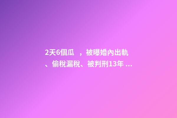 2天6個瓜，被曝婚內出軌、偷稅漏稅、被判刑13年，個個都是大瓜-第1張-觀點-玄機派